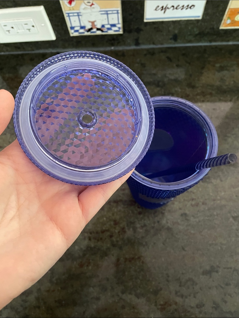 Starbucks Iridescent Purple Blue Studded Tumbler Straw Disney 50th Celebration - Picture 6 of 11